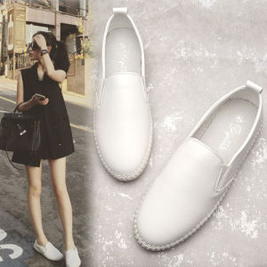 Womens Genuine Leather Slip-On Shoes Breathable Summer New Style Nurse Shoe Flat Bottom Cross Strap Hollow out Design Fashionable