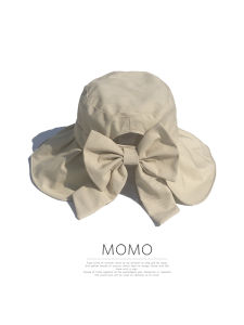Womens Fishing Cap Spring Summer New Style Butterfly Knot Can Tie Tail Sunshade UV Protection Wide Brim Cotton Street Style Hat