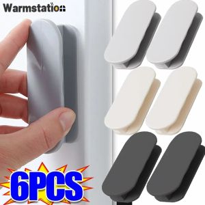 6/2ชิ้นมือจับมือจับตู้เสื้อผ้าตู้มีลิ้นชักหน้าต่างแบบมีกาวในตัวช่วยจับประตูดึงเฟอร์นิเจอร์เสริม