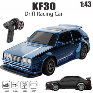 KF30 1:43 4WD Drift Racing Car With Gyroscope Speed Adjustment Real Lighting Control and Damping High Speed RC Cars For Kids Toy