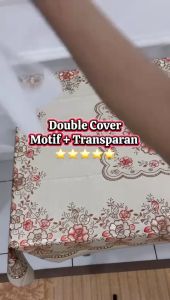 Taplak Meja Ruang Tamu 120x150cm Anti Air dan Minyak Taplak Meja Makan Motif printed emboss Metalic