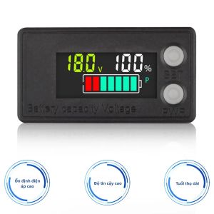Gaqqee | Đồng Hồ Đo Điện Áp LCD Hiển Thị Dung Lượng Pin 8-100V Hai Dây Dùng Cho Ắc Quy Axit Chì 12V 24V 48V 60V 72V Pin Lithium LiFePO4 Có Đèn Nền