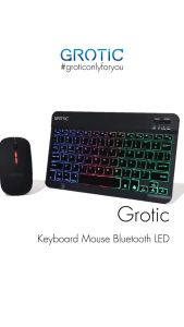 GROTIC Keyboard Mouse Wireless Bluetooth LED Backlight 10 inch Untuk Laptop & Tablet