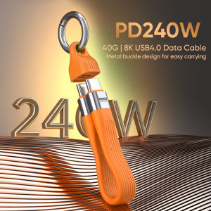 USB4.0 USB-C to Type-C 240W 40Gbps Cable Keychain PD3.1 5A 8K 60Hz Data Cord For TV Laptop Tablet MacBook Video Transmission﻿