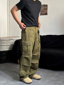 กางเกงทรงหลวมสไตล์ย้อนยุคแบบยุโรปสำหรับผู้ชาย กางเกงขายาวทรงตรงสำหรับใส่ทำงาน กางเกงขายาวลำลองสำหรับใส่ในเมืองสำหรับทั้งชายและหญิง