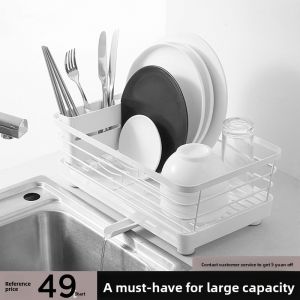Kitchen Drain Rack Dishware Holder Multi-Functional Sink Filter Basket Utensils Storage Shelf Anti-Mold Metal Surface