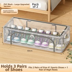 SIVASS | Space-saving Transparent Foldable Shoe Box