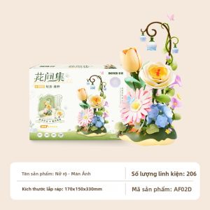 JINWUCHUANGYI | Bó Hoa Khối Xây Dựng Động Giảm Căng Thẳng Sáng Tạo Quà Sinh Nhật Cho Bé Gái