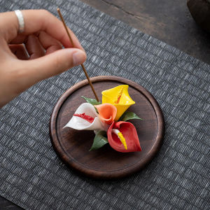 Đĩa Đựng Hương Gốm Thủ Công Hình Hoa Ngựa Ngựa Hương Thơm Trang Trí Nhà Phong Cách Trung Hoa Đĩa Đựng Hương Trang Trí Nhà