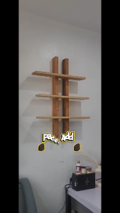 modern minimalist wooden wall shelf organizer space saving wall mounted shelf for small room heavy duty wooden floating shelf with bracket aesthetic wall shelf for living room decor premium solid wood wall shelf Philippines easy install wall shelf with co