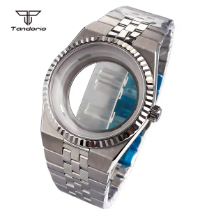 Tandorio | Vỏ Đồng Hồ Thép Không Gỉ 41mm NH35 Với Mặt Sau Trong Suốt Bộ Mặt Số 34mm Kiểu Dáng Land-Dweller Phụ Kiện Độ Chế Đồng Hồ Đeo Tay