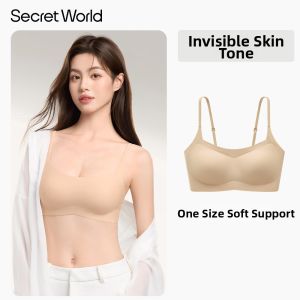 Secret World | Invisible Light Strap Gathering Bra Small Chest Fit Low Neck