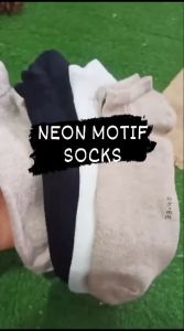 Kaos Kaki Motif Pendek Semata Kaki Pria Wanita Neon Motif 12 Pasang