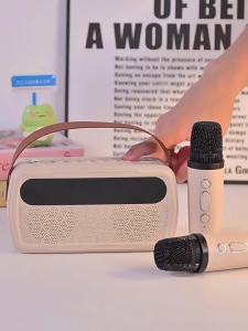 Lyrics Display K Song Speaker With Microphone Clock Radio High Quality
