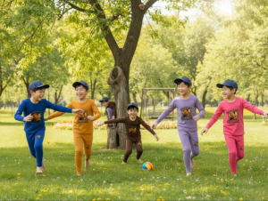 TFPH Cozy Chic Kids’ Cotton Knitted Lounge Set with Cute TRENDING PRINTS – Available in 5 Vibrant Colors & 3 Sizes (2–12 Years Old)