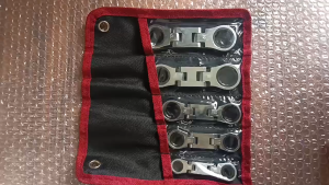 5Pcs Flex‑Head Stubby Ratcheting Combination Wrench Set | Double Box End Mini Spanner Hand Tool Set