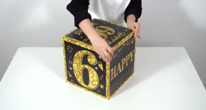 3pcs 60th Birthday Decoration Box Black Gold 50/60/70th Birthday Balloon Box Party Supplies Anniversary Wedding Birthday Themed Balloon Box Background Decoration