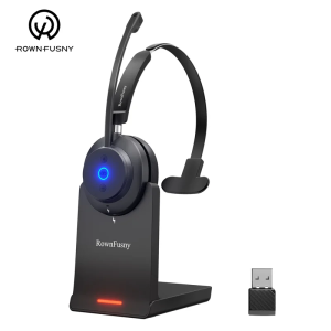 Tai Nghe Không Dây RownFusny Bluetooth 5.3 Có Mic Giảm Tiếng Ồn USB Tai Nghe Máy Tính Phong Cách Năng Động Tai Nghe Trung Tâm Cuộc Gọi R03
