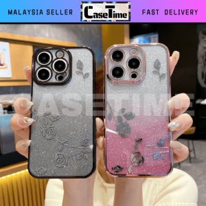 HONOR X6 X6b X7b X7c X7d X8 X8b X8c X9 X9a X9b X9c 70 90 200 400 Pro Smart Lite 4G 5G 2 in 1 gradient transparent shining rose flower phone case casing cover 手机壳