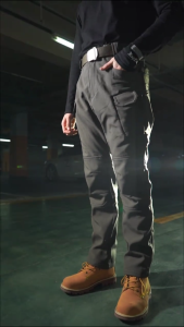 Outdoor Summer Stretch Cargo Pants Lightweight Quick-Dry Pants Elastic Waist Plus Size Black Pants Breathable Thin Pants