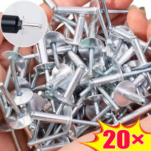 Polocat 20pcs Large Flange Aluminum Blind Rivet Assortment Kit Pop Rivets Open End Decorating Fastener Duct Boat Rivet Home Hardware