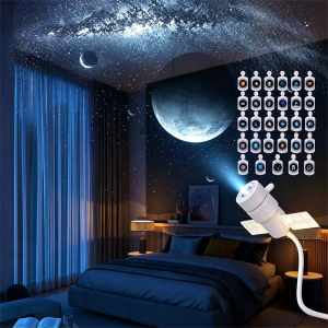 25 in 1 Holographic Galaxy Projector Dynamic Ocean Star Night Light For Bedroom Ceiling Plug and Play For Kids Adults Party
