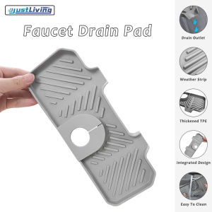 JustLiving แผ่นซิลิโคนที่เก็บของในอ่างล้างจานในครัวเรือน1ชิ้น 360 ° กันน้ำทำความสะอาดง่าย ระบายน้ำสองชั้น อเนกประสงค์