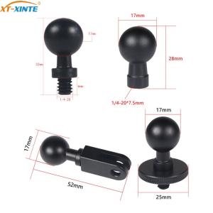 17mm Ball Head Adapter Mount 1/4" Screw Male/Female Adapter Socket Connector for Gopro 13 12 Insta360 OSMO Action Camera Bracket