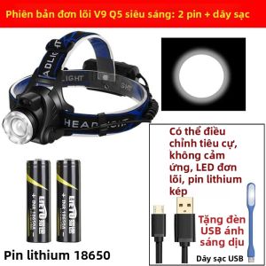 Đèn Đeo Trán Bốn Cảm Biến Sáng Chiếu Xa