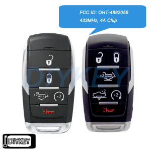 5 / 6 Buttons Smart Remote Car Key Fob 433MHz 4A Chip for RAM 1500 2500 3500 2019-2026 FCC ID: OHT-4882056 68584161 68523814