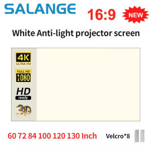 Salange Projector Screen White Grid Anti-Light 16:9 Projection Screen Super Wide Viewing Angle High Brightness Reflective Screen
