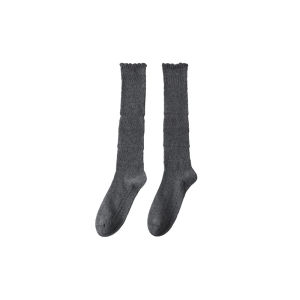 Ballet Style Micro-pressure Slimming Pure Cotton Mesh Hollow Leggings High Tube Socks Grey Bubble Mouth Socks for Women