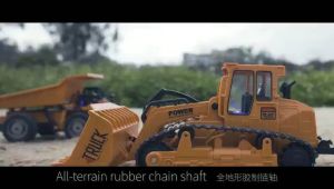 HENGJIAN MAINAN RC KONSTRUKSI TRUCK BULLDOSER BULLDOZER REMOTE CONTROL 6CH 1:24 808