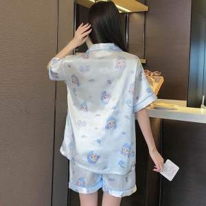 Bộ đồ ngủ lụa Latin cao cấp nữ – Pijama lụa satin ngắn tay mát lạnh - Hàng Quảng Châu