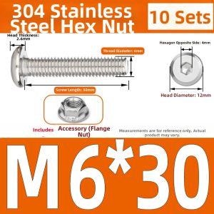Yi Se Dian Zi | 304 Stainless Steel Flat Head Chamfered Hex Socket Screws and Nuts Set