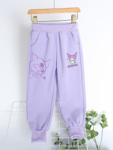 Cartoon Style Kurokos Uniform Print Sweatpants Womens Casual Trousers Versatile Sporty Cotton Long Pants for Children