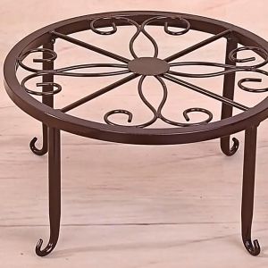 ขาตั้งกระถาง ขาตั้งกระถางดอกไม้เหล็ก ทรงกลมลวดลาย สไตล์เรโทร