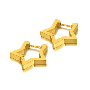 Lokaer Fashion Titanium Stainless Steel Party Hoop Earrings Bohemia Geometry Star Earring For Women Серьги Pendientes E22013