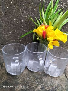 terlaris!!!(3pcs) GELAS KACA/GELAS KOPI TEBAL/GELAS GAGANG KACA/GELAS KACA TEBAL