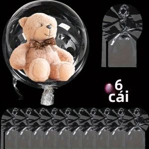 6 Quả Bóng Bay Bobo Trong Suốt 30 Inch Có Thể Bơm Hơi Dùng Trang Trí Đám Cưới Sinh Nhật Tiệc Tùng Bơm Khí Hoặc Khí Heli