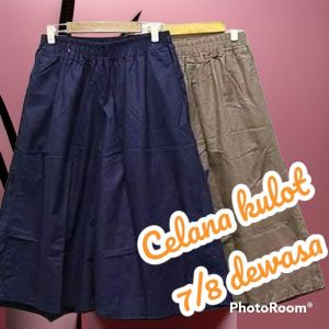 celana kulot pendek  dewasa 7/8  polos dan jumbo