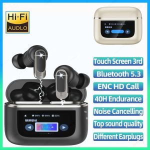 🔥【Readystock】 + Giao hàng miễn phí🔥V8 đầy màu sắc thông minh màn hình tai nghe bluetooth hifi trong tai khử tiếng ồn chủ động LCD cảm ứng IPX4 thể thao chống nước Earbuds