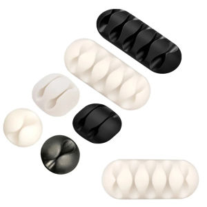 Kẹp Giữ Dây Cáp USB Bằng Silicon Hình Tròn Có Keo Dính Giúp Sắp Xếp Dây Cáp Gọn Gàng Trên Bàn Làm Việc Tại Nhà Hoặc Văn Phòng