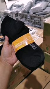 ถุงเท้าสีดำ ถุงเท้าใส่ทำงาน ถุงเท้าความหนาปานกลาง แพ็ค 12 คู่ สีดำล้วน