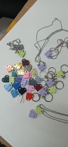 [Ready Stock+COD] Blowing 2Pcs Separable Love Heart Building Block Keychains Couples Friendship Love Heart Brick Key Ring Jewelry Gifts