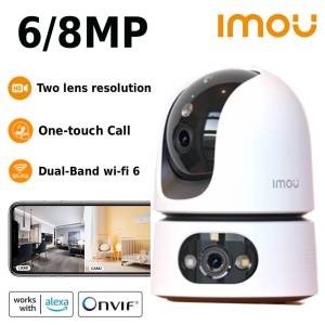 Imou | Imou Ranger Dual Pro 6MP/8MP Indoor Dual Lens One-touch Call Human/Pet Detection Wifi Algo Play Baby Security IP Camera
