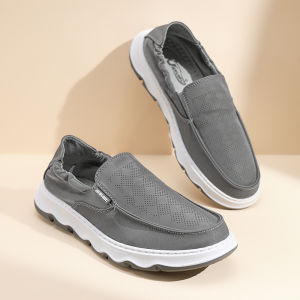 Mens Canvas Shoes Summer Breathable Casual Slip-On Lightweight Soft Bottom Sports Beijing Ice Silk Loafers Fashionable Korean Style