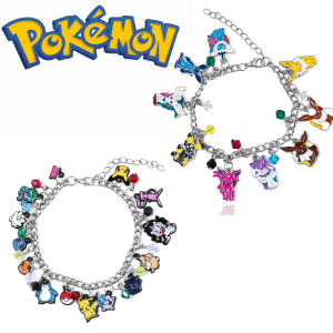 Anime Pokémon Bracelet Elf Pikachu Squirtle Eevee Evolution Cartoon DIY Beaded Pendant Role Playing Party Jewelry Birthday Gift