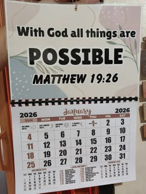Calendar 2026 Verse Laminated aesthetic verse