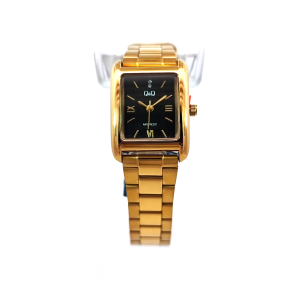 Q&Q C69A-009PY Gold Rectangular Ladies Watch